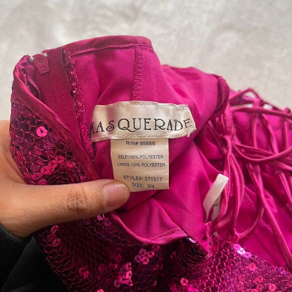 MASQUERADE HOT PINK SEQUIN MINI DRESS - Picture 5 of 5